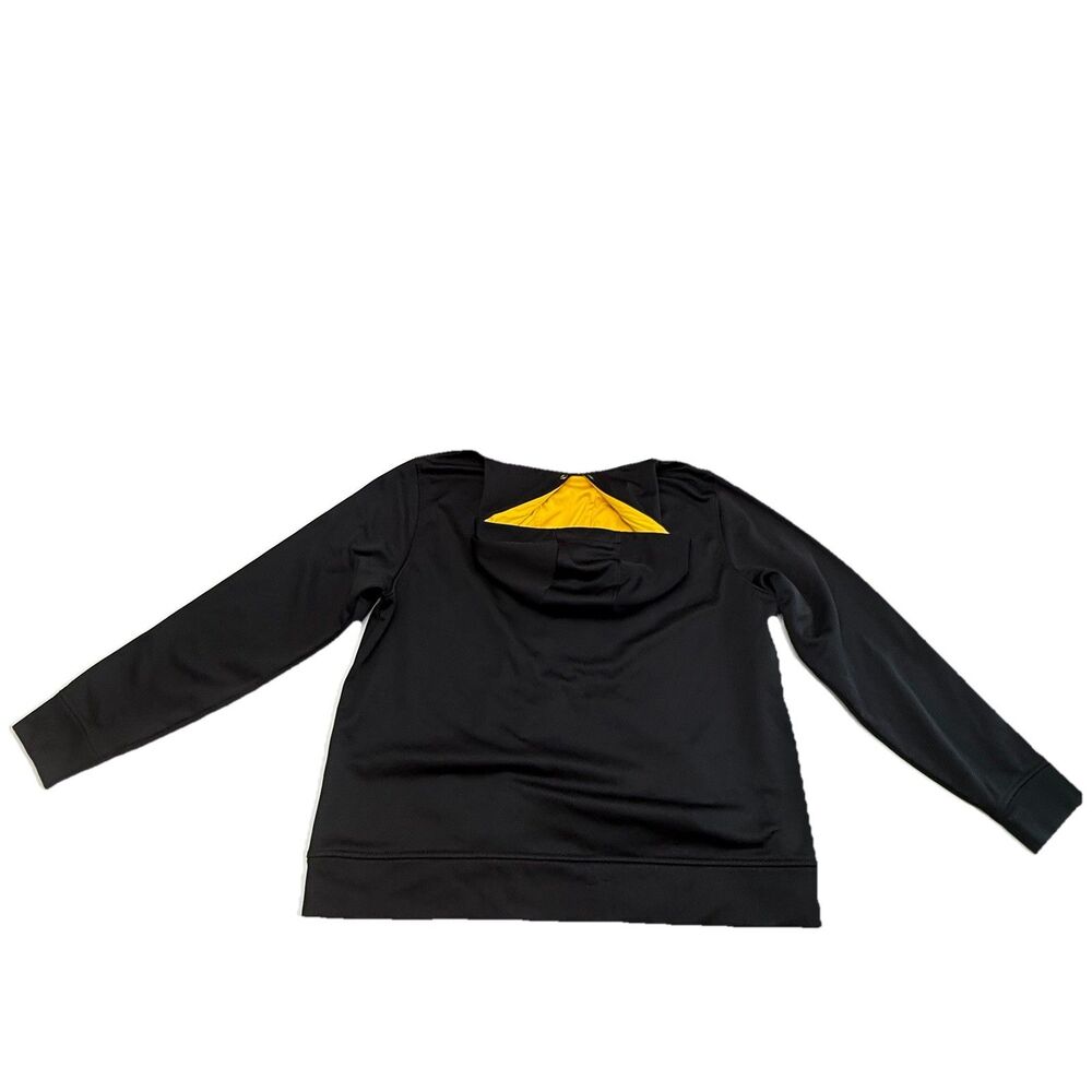 Iowa Hawkeyes Hoodie XXL Adult Black With Gold Hood Pullover EUC Captivating - Picture 10 of 12